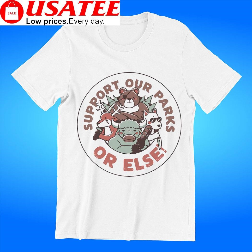 Animal support our parks or else logo t-shirt