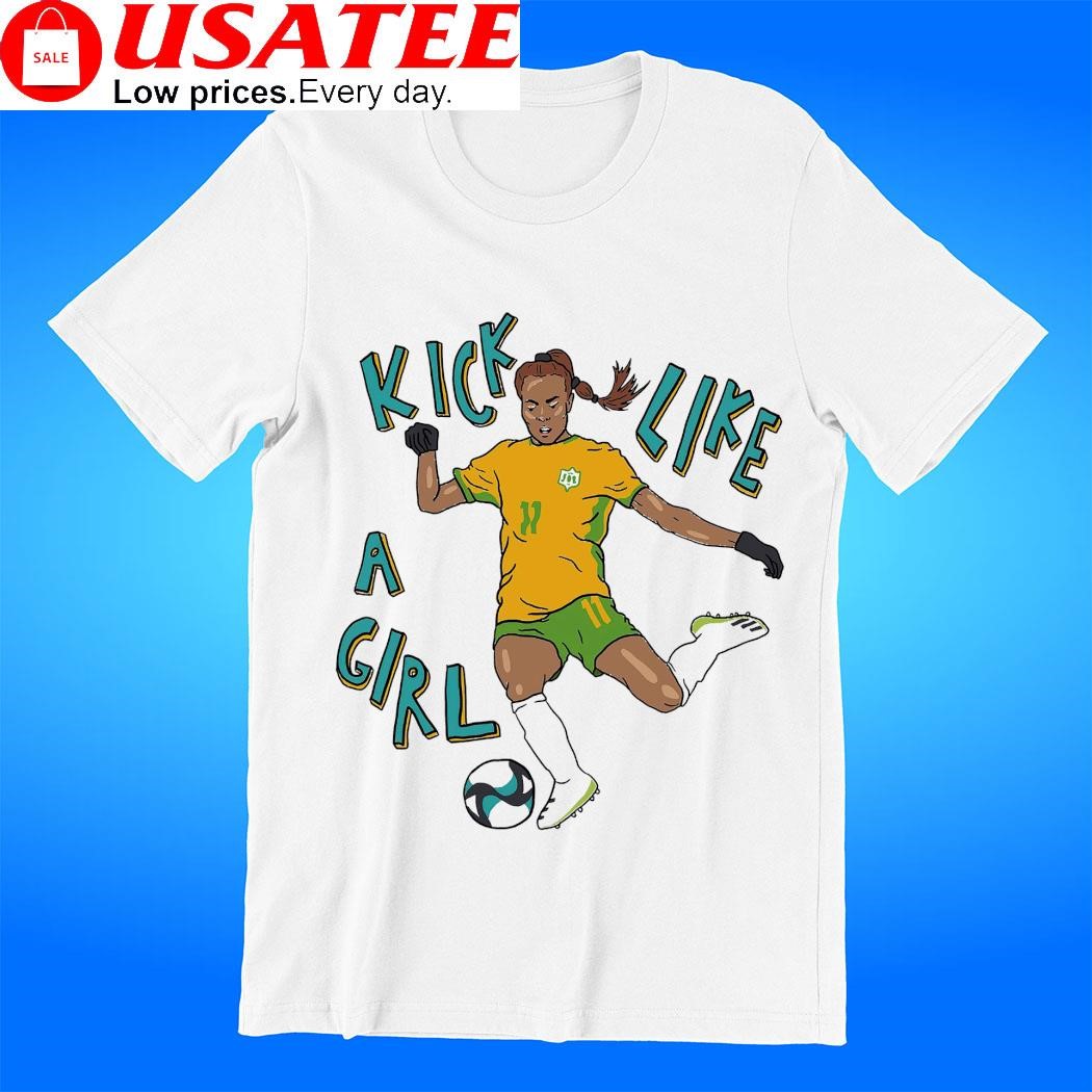 Brazil women soccer Adriana kick like a girl art shirt