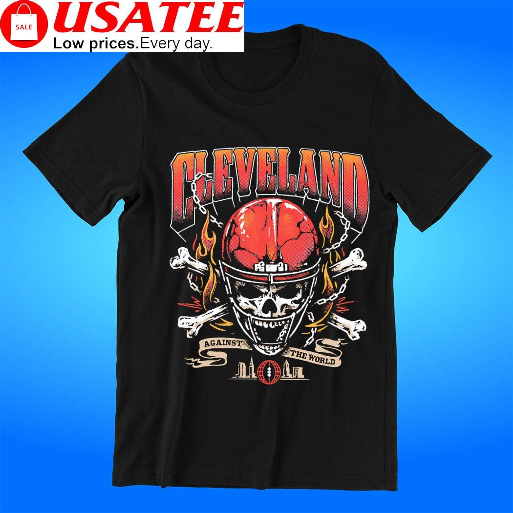 Cleveland Browns skull against the World shirt