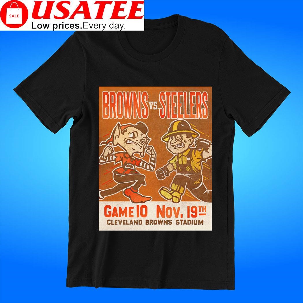 Cleveland Browns vs Pittsburgh Steelers game 10 November 19th Cleveland Browns stadium poster tee