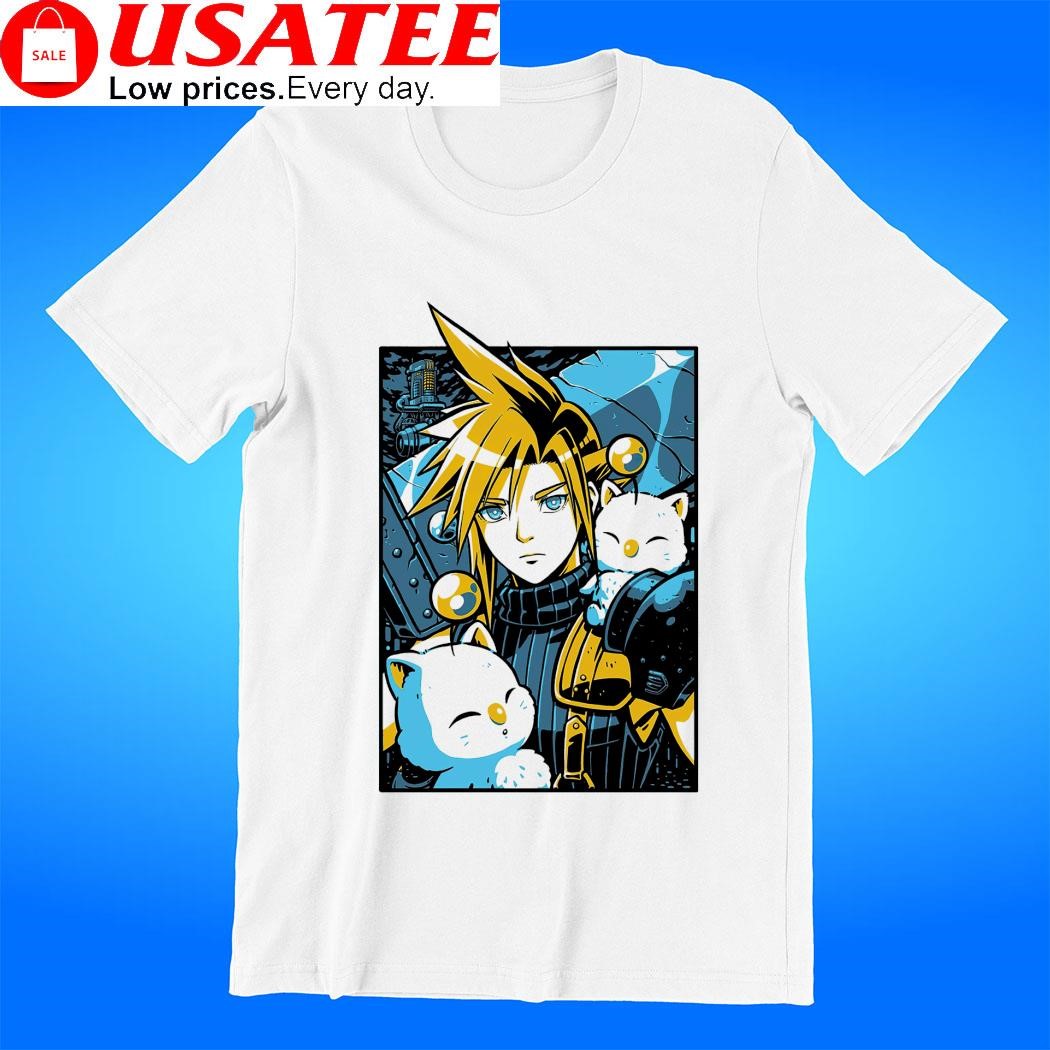 Cloud Strife with Moogles Mako Eyes game shirt