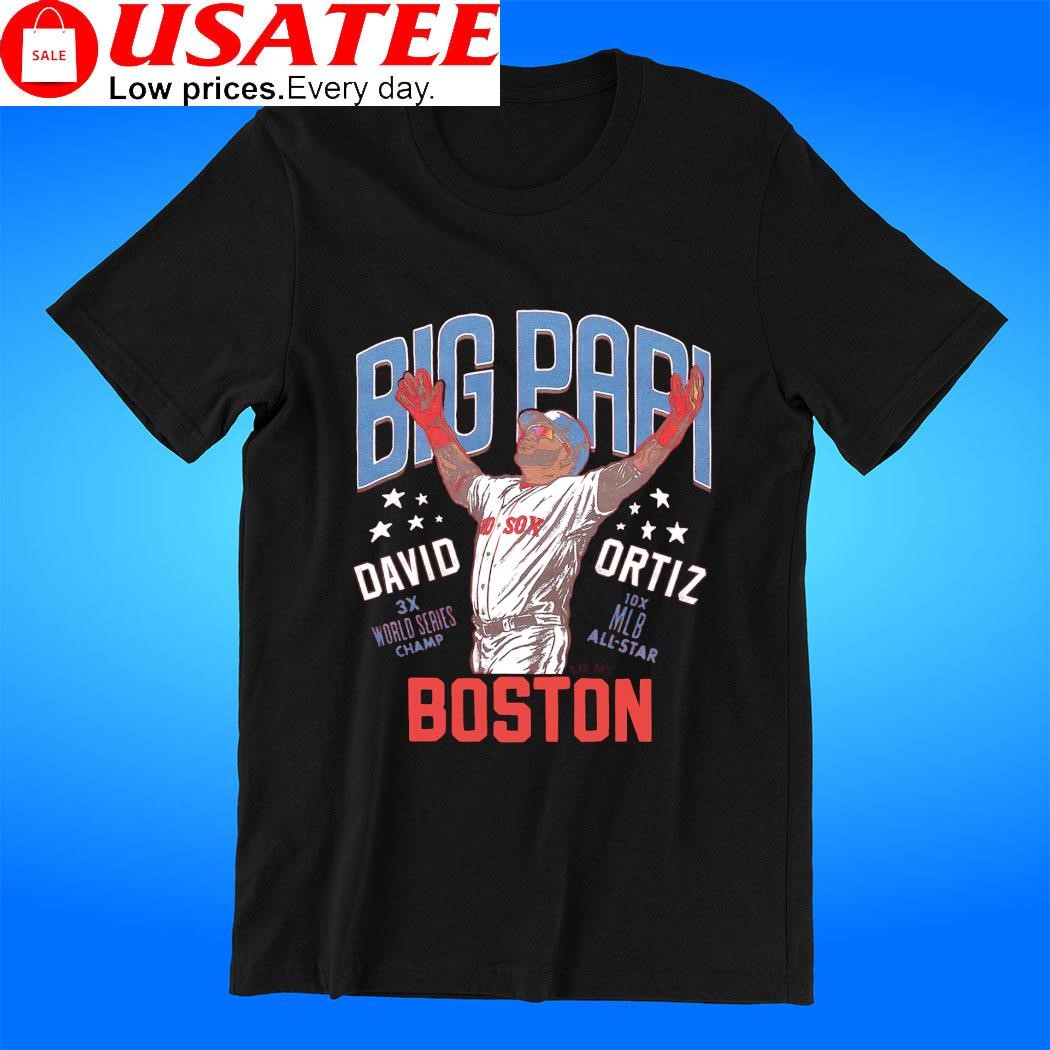 David Ortiz Boston Red Sox big papi 3X World Series Champ 10X MLB all-star t-shirt