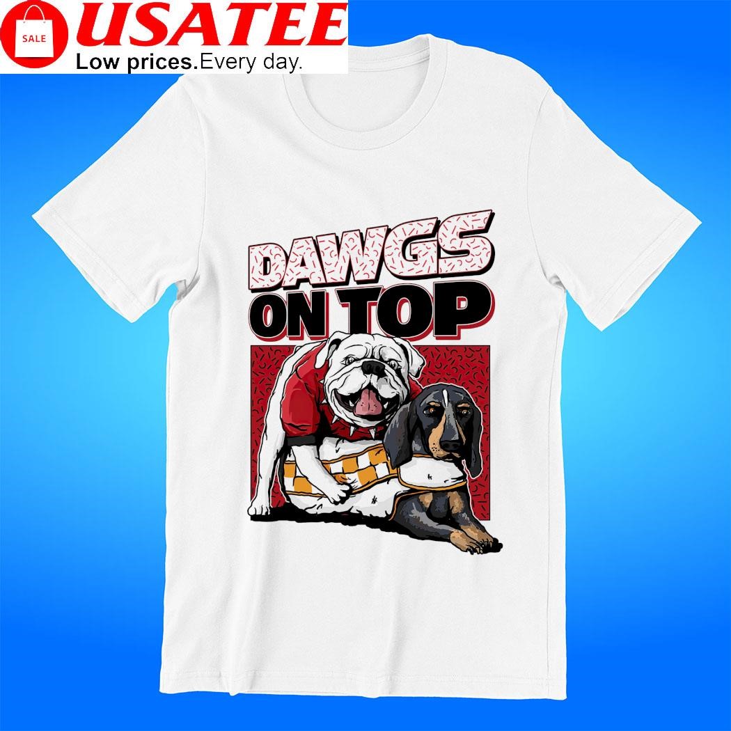 Georgia Bulldogs vs Tennessee Volunteers mascot Dawgs on Tops shirt