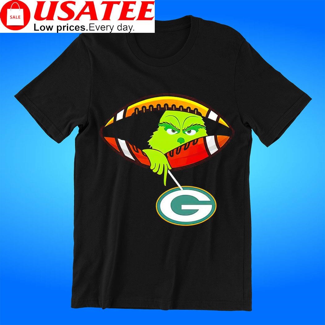 Grinch inside ball with Green Bay Packers logo shirt