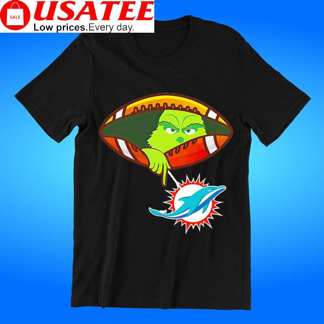 Grinch inside ball with Miami Dolphins logo shirt