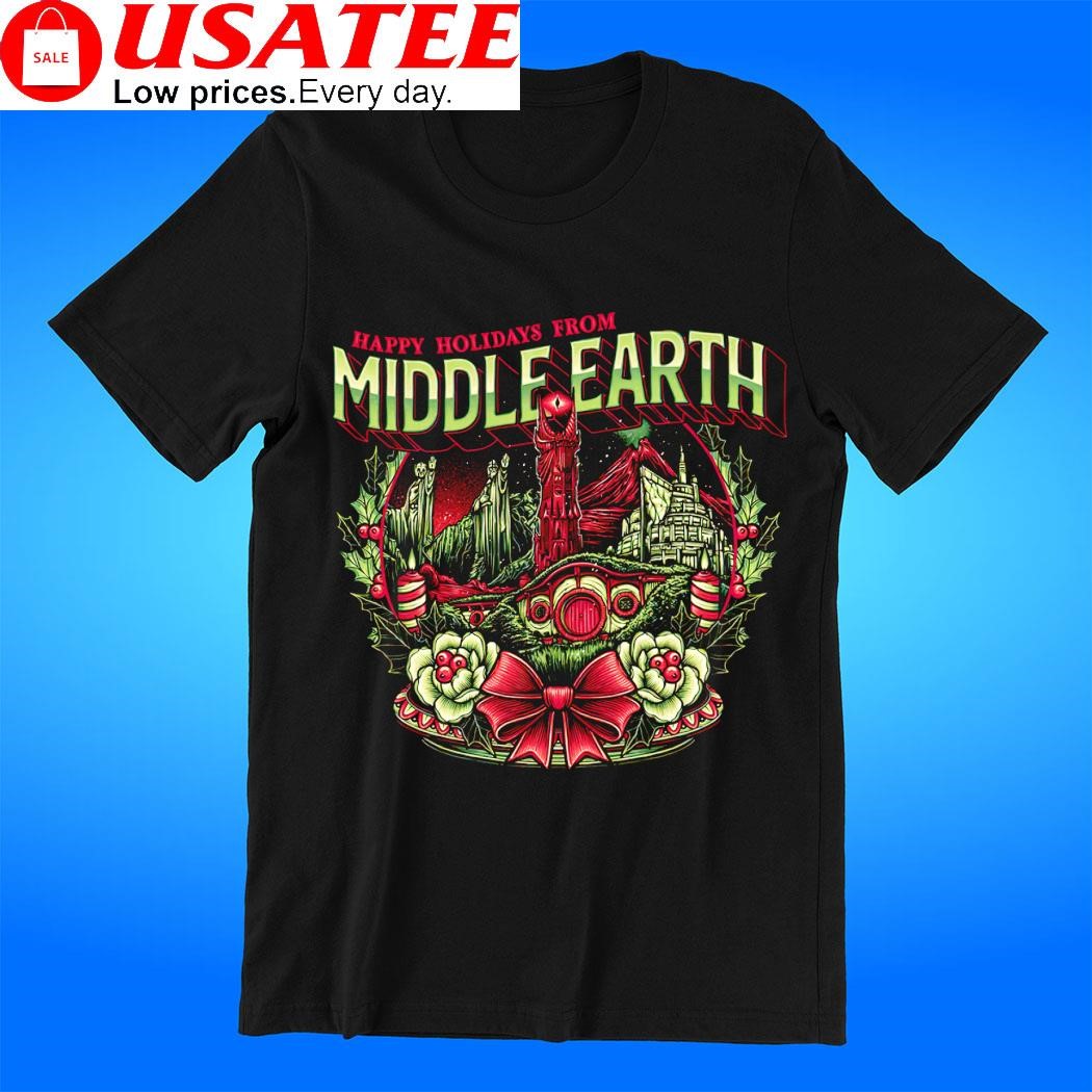 Happy Holidays from Middle Earth Christmas t-shirt