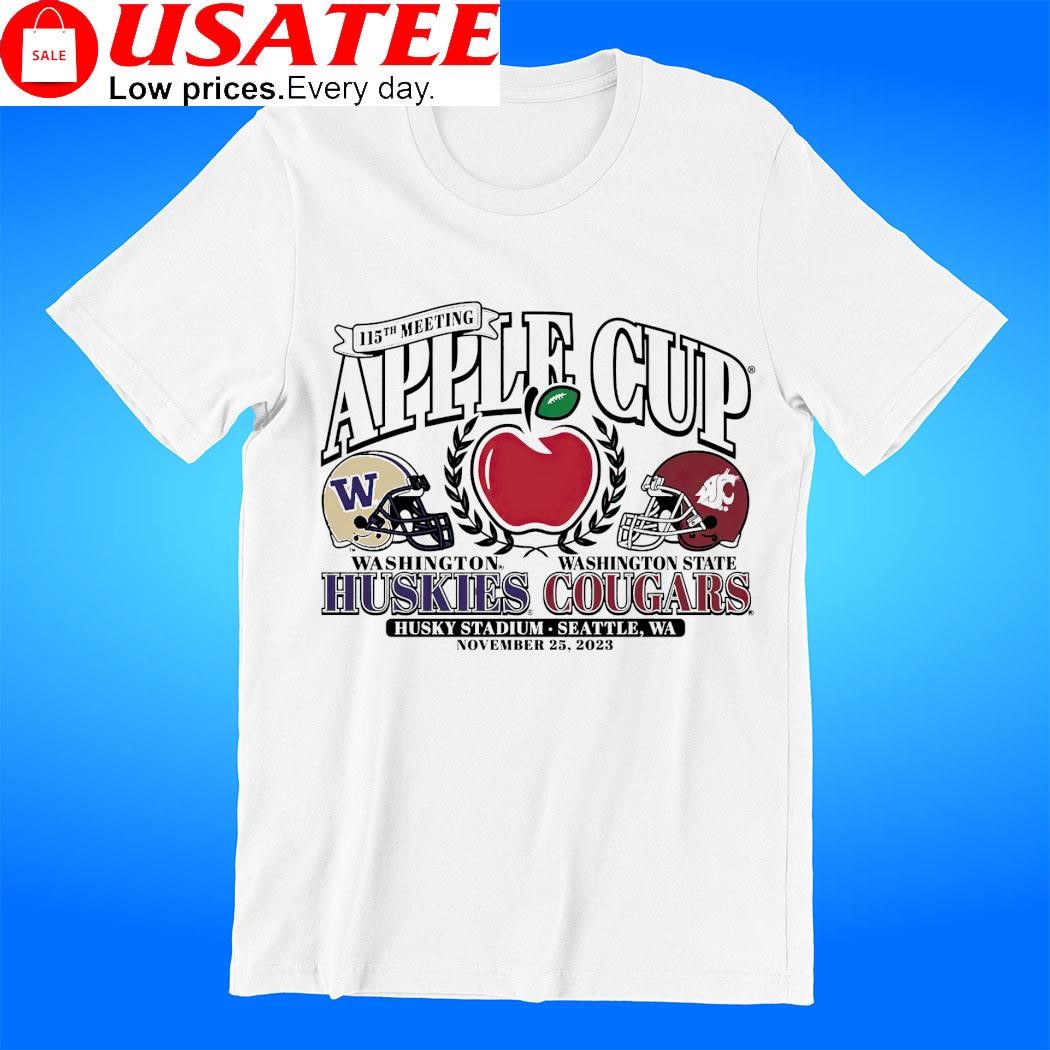 Washington Huskies vs Washington State Cougars 115th Meeting 2023 Apple Cup Matchup helmet shirt